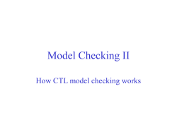 Model Checking I