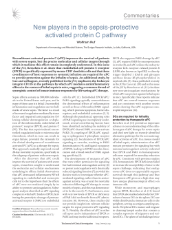 New players in the sepsis-protective activated protein C pathway