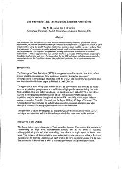 The Strategy to Task Technique and Example Applications