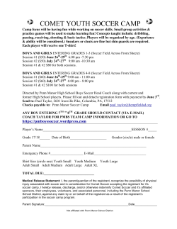 comet youth soccer camp - Penn Manor School District