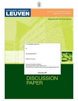 The capabilities approach by Erik SCHOKKAERT Public Economics