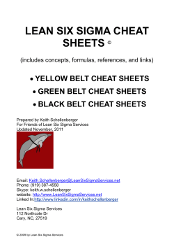 Lean Six Sigma Cheat Sheet