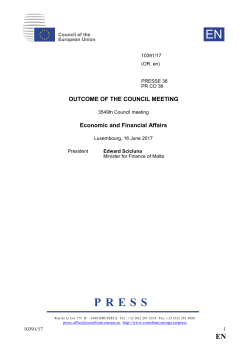 Outcome of the council meeting - Council of the European Union