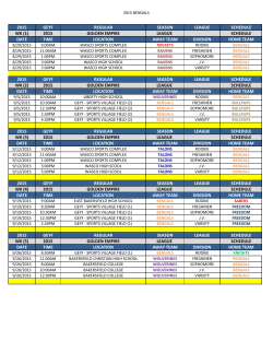2015 geyf regular season league schedule wk (1