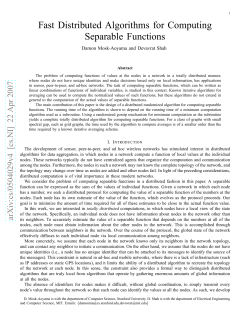 Fast Distributed Algorithms for Computing