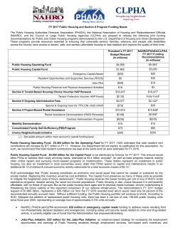 FY 2017 Public Housing and Section 8 Program Funding Needs The
