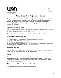 Active Excel: Fun Projects and Games