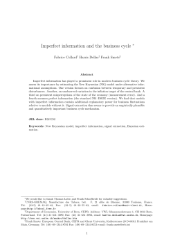 Imperfect information and the business cycle