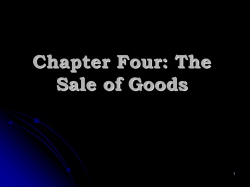 Chapter Four: The Sale of Goods