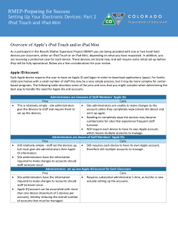 Setting Up Your Electronic Devices, Part 2: iPod Touch and iPad Mini