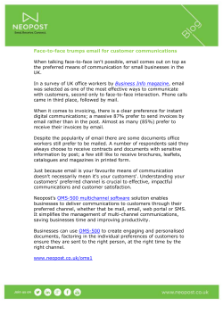 Face-to-face trumps email for customer communications When