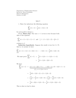 Quiz 8 1. Show (by induction)