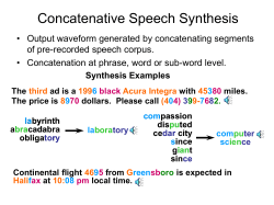 Concatenative Speech Synthesis