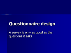 Questionnaire design - U of L Class Index