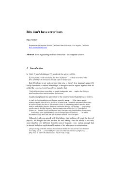 1 Bits don`t have error bars Russ Abbott Department of Computer