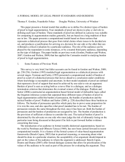 a formal model of legal proof standards and