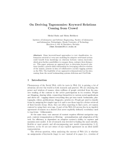 On Deriving Tagsonomies - Slovak University of Technology in