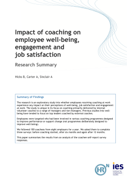 Impact of coaching on employee well