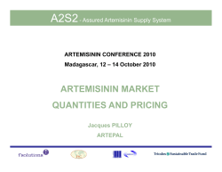 ARTEMISININ MARKET QUANTITIES AND PRICING