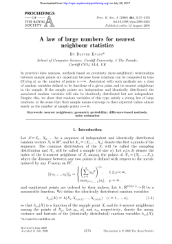 A law of large numbers for nearest neighbour statistics