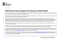 Self-Review Gap Analysis and Assessor RAG Report
