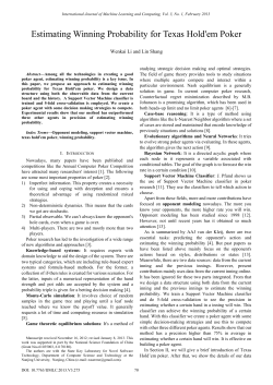 Estimating Winning Probability for Texas Hold`em Poker