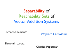 Separability of Reachability Sets of Vector Addition Systems