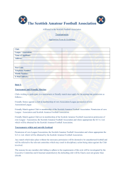 Tournament Application Form