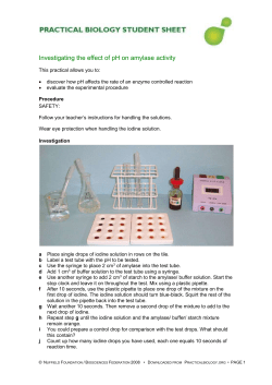 Investigating the effect of pH on amylase activity
