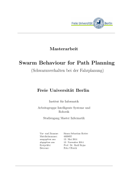 Swarm Behaviour for Path Planning - Institut f&uuml;r Informatik