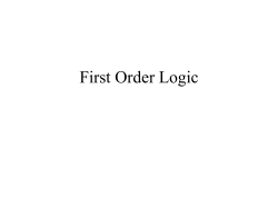 First Order Logic