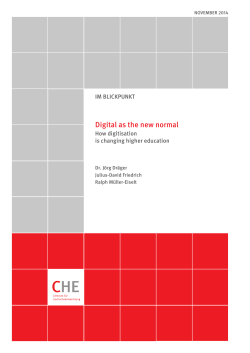 Digital as the new normal - Centrum f&uuml;r Hochschulentwicklung