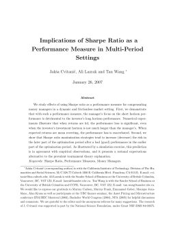 Implications of Sharpe Ratio as a Performance Measure in Multi