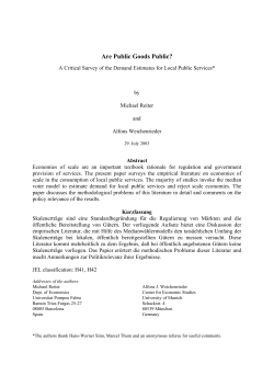 Are Public Goods Public? - Wiwi Uni