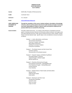 RANGER COLLEGE ECON 2302 (Online) Course Syllabus Course