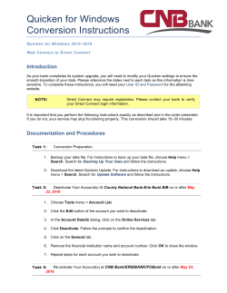 Quicken for Windows Conversion Instructions