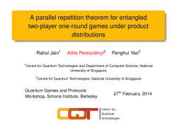 A parallel repetition theorem for entangled two-player one