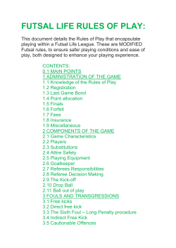 futsal life rules of play