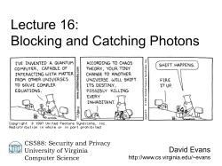Lecture 16: Blocking and Catching Photons - cs.Virginia