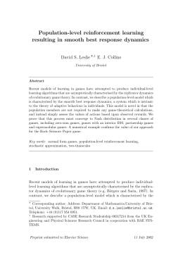 Population-level reinforcement learning resulting in smooth best