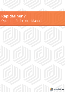 RapidMiner Operator Reference