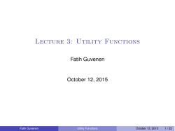 Lecture 3: Utility Functions