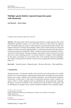 Multiple agents finitely repeated inspection game with