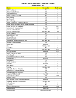 Game Console Rating - Highland Township Public Library