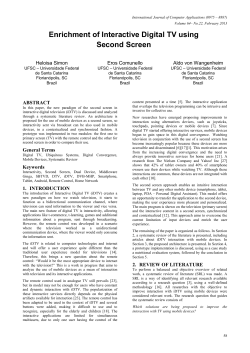 Enrichment of Interactive Digital TV using Second Screen