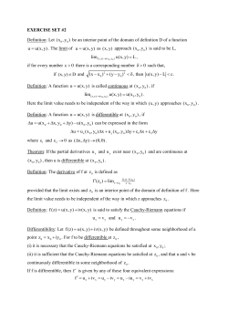 EXERCISE SET #2 Definition: Let 0 (x ,y ) be an interior point of the