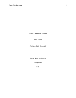 APA Format Template - Montana State University