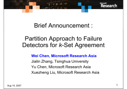Brief Announcement : Partition Approach to Failure Detectors for k