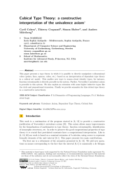 Cubical Type Theory: a constructive interpretation of the univalence