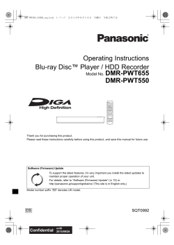 Operating Instructions Blu-ray Disc&trade; Player